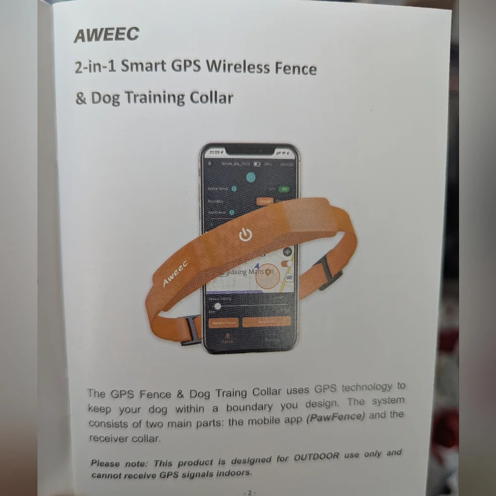 Aweec 2-in-1 Smart GPS Wireless Fence And Dog Training Collar Medium